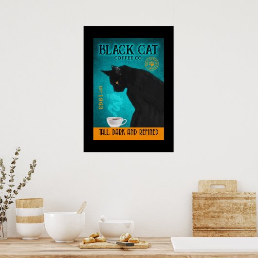 Black Cat Coffee Company Canvas Poster (Keuken)