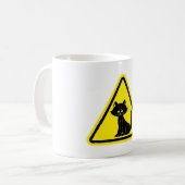 Black Cat Coffee-Mok met waarschuwingsplaat Koffiemok (Voorkant links)