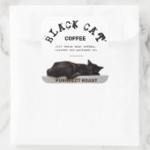 Black Cat Coffee Vierkante Sticker (Tas)