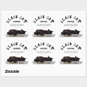 Black Cat Coffee Vierkante Sticker (Vel)