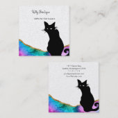 Black Cat Colorful Abstract Square Visitekaartje (Voorkant / Achterkant)