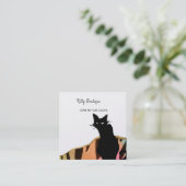 Black Cat Colorful Abstract Square Visitekaartje (Staand voorkant)