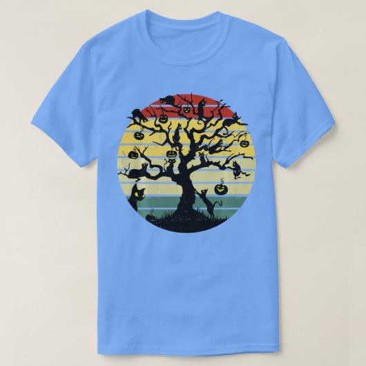 Black Cat Costume  Scary Halloween Witch Ha T-shirt (Design voorkant)