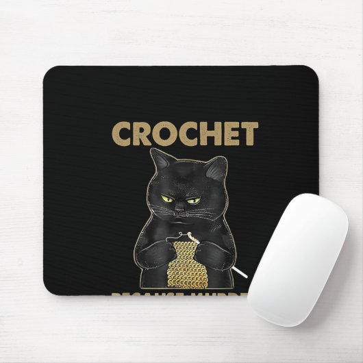 Black Cat Crochet omdat de moord verkeerd is Muismat (Met muis)