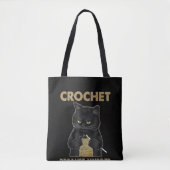 Black Cat Crochet omdat de moord verkeerd is Tote Bag (Voorkant)
