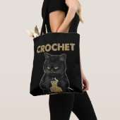 Black Cat Crochet omdat de moord verkeerd is Tote Bag (Dichtbij)