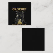 Black Cat Crochet omdat de moord verkeerd is Vierkante Visitekaartje (Voorkant / Achterkant)
