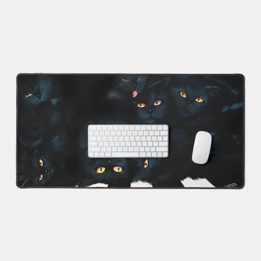 Black Cat Cuddle Bureaumat (Keyboard & Muis)