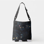 Black Cat Cuddle Crossbody Tas (Voorkant)