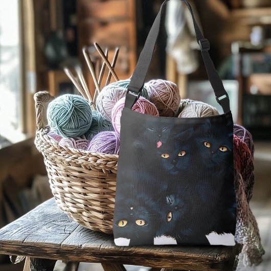Black Cat Cuddle Crossbody Tas
