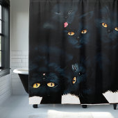 Black Cat Cuddle Douchegordijn