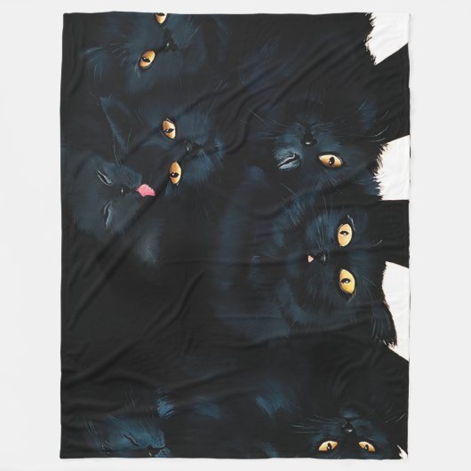 Black Cat Cuddle Fleece Deken (Voorkant)