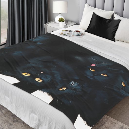 Black Cat Cuddle Fleece Deken