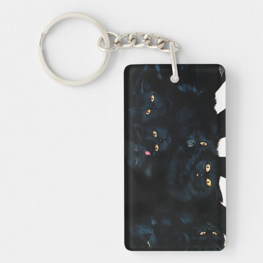 Black Cat Cuddle Sleutelhanger (Voorkant)
