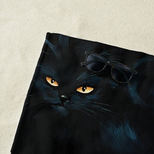 Black Cat Cuddle Strandlaken (In situ)