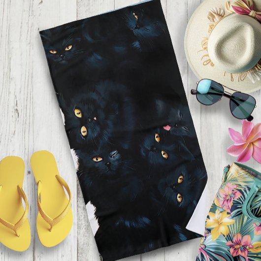 Black Cat Cuddle Strandlaken