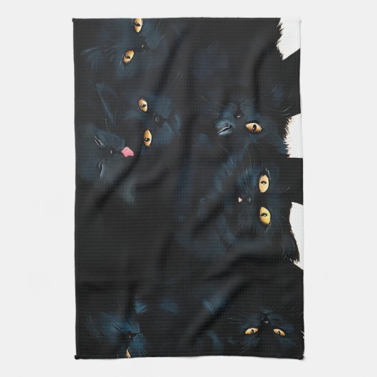 Black Cat Cuddle Theedoek (Verticaal)