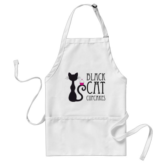 Black Cat Cupcakes Apron Standaard Schort (Voorkant)