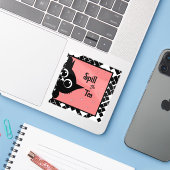 Black Cat Custom-Cut Vinyl Sticker (Laptop met iPhone)