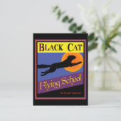 Black Cat Custom Halloween Invitation Briefkaart (Staand voorkant)