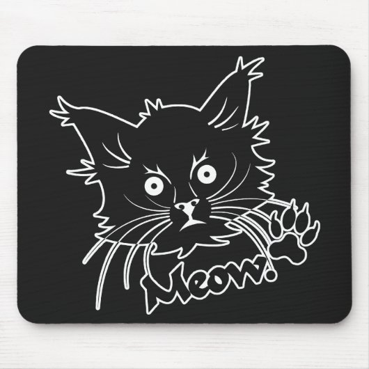 Black Cat custom mousepad Muismat (Voorkant)