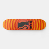 Black Cat Custom Naam toevoegen Skateboard (Horizontaal)