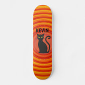 Black Cat Custom Naam toevoegen Skateboard (Voorkant)