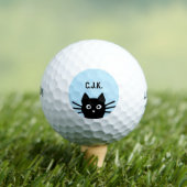 Black Cat Custom Name Grappig Pieking Cat Golfballen (Insitu Shirt)