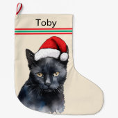 Black Cat Custom Pet Grote Kerstsok (Voorkant)