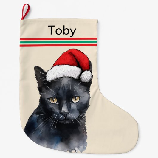 Black Cat Custom Pet Grote Kerstsok (Voorkant)