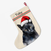 Black Cat Custom Pet Grote Kerstsok (Achterkant (Hangend))