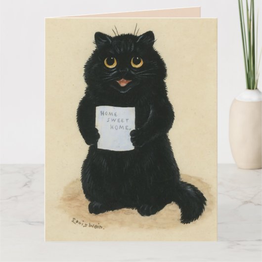 BLACK CAT CUTE BIRTHDAY BIG LOUIS WAIN CARD KAART (Voorkant)