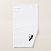 Black Cat Cute Winking Kat Cartoon Bad Handdoek (Handdoek)