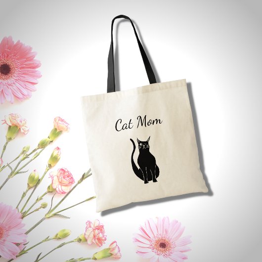 Black Cat Cute Winking Kat Cartoon Tote Bag