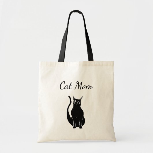 Black Cat Cute Winking Kat Cartoon Tote Bag (Voorkant)