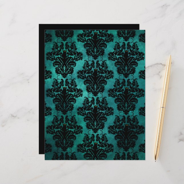 Black Cat Damask  (Voorkant / Achterkant in situ)