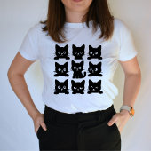 Black Cat Design Elegante en speelse kunst voor Ca T-shirt