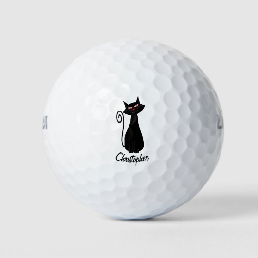 Black Cat Design Golfballen (Voorkant)
