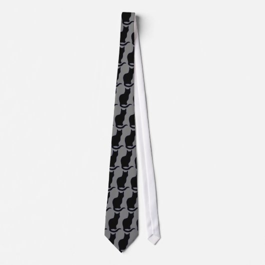 Black Cat Design Necktie Stropdas (Voorkant)