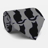 Black Cat Design Necktie Stropdas (Opgerold)