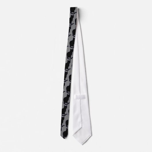 Black Cat Design Necktie Stropdas (Achterkant)