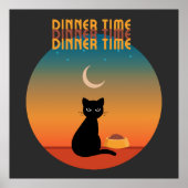Black Cat Dinner Time Poster (Voorkant)
