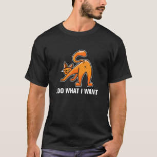 Black Cat doet wat ik wil dat de rode kat mijn kat T-shirt
