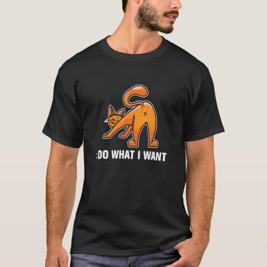 Black Cat doet wat ik wil dat de rode kat mijn kat T-shirt (Voorkant)