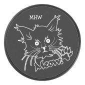 Black Cat douane monogram hockey puck (Voorkant)