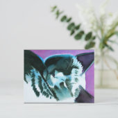 Black Cat Dozing Briefkaart (Staand voorkant)