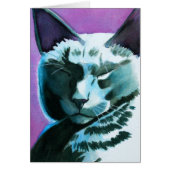 Black Cat Dozing Greeting Card (Voorkant)