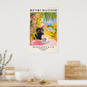 Black Cat Drinking Coffee Poster Henri Matisse (Keuken)