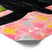 Black Cat Drinking Strawberry Juice Poster (Hoek)