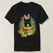 Black Cat Easter Day Bunny Eggs Costume Gift Manne T-shirt (Design voorkant)